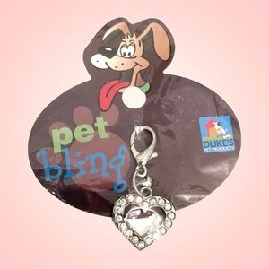 3/$10 Duke's Pet Bling Charm Heart Jeweled
